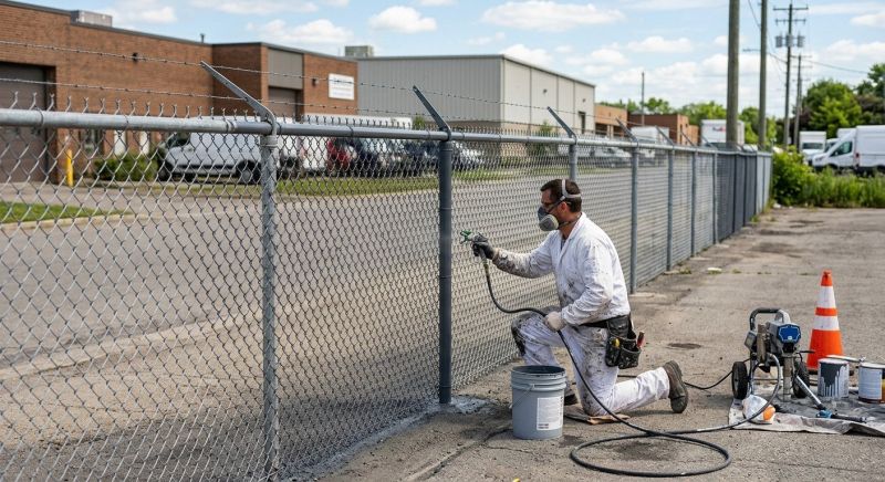 Commercial Fence Painting in Loveland, CO