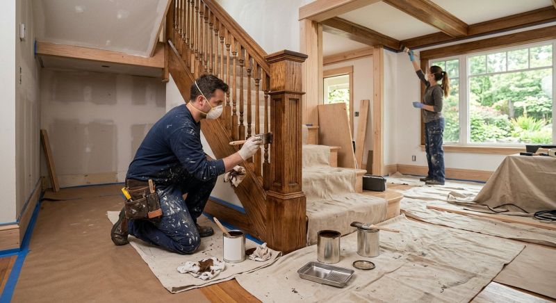 Indoor Staircase Painting in Waco, TX