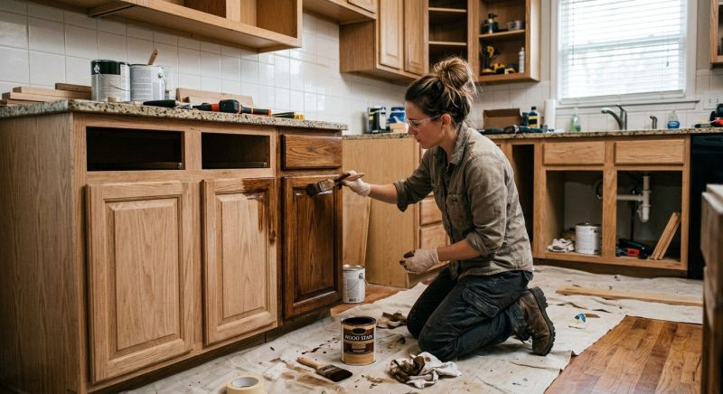Kitchen Cabinet Staining in Dayton, OH