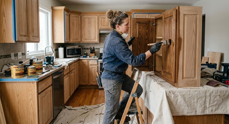 Kitchen Cabinet Staining in Terre Haute, IN