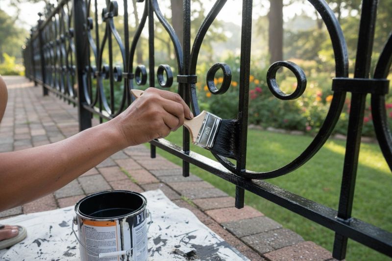 Metal Fence Painting in Waco, TX